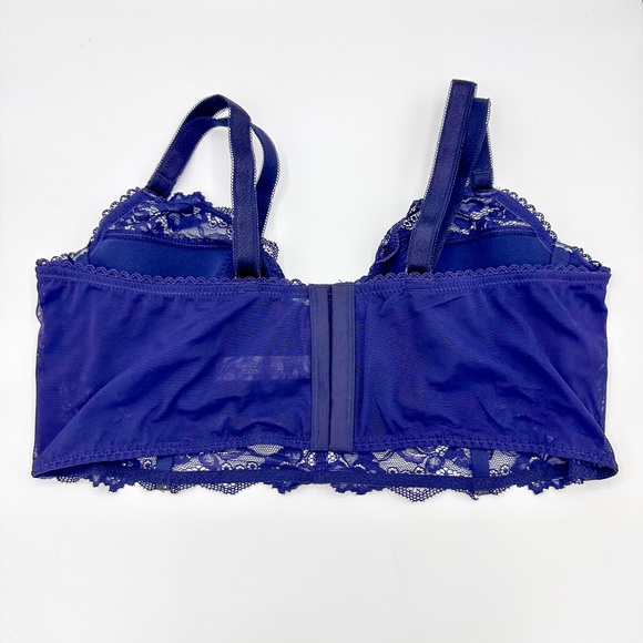 Adore Me Blue Satin & Lace Galaxy Star Corset Long Line Bra - Picture 2 of 5